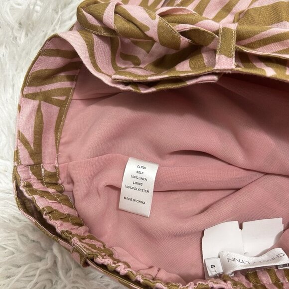 Christy Lynn Rose Zebra Shorts 100% Linen Pockets Paperbag Women’s Lined‎ Size 4 - Picture 7 of 8